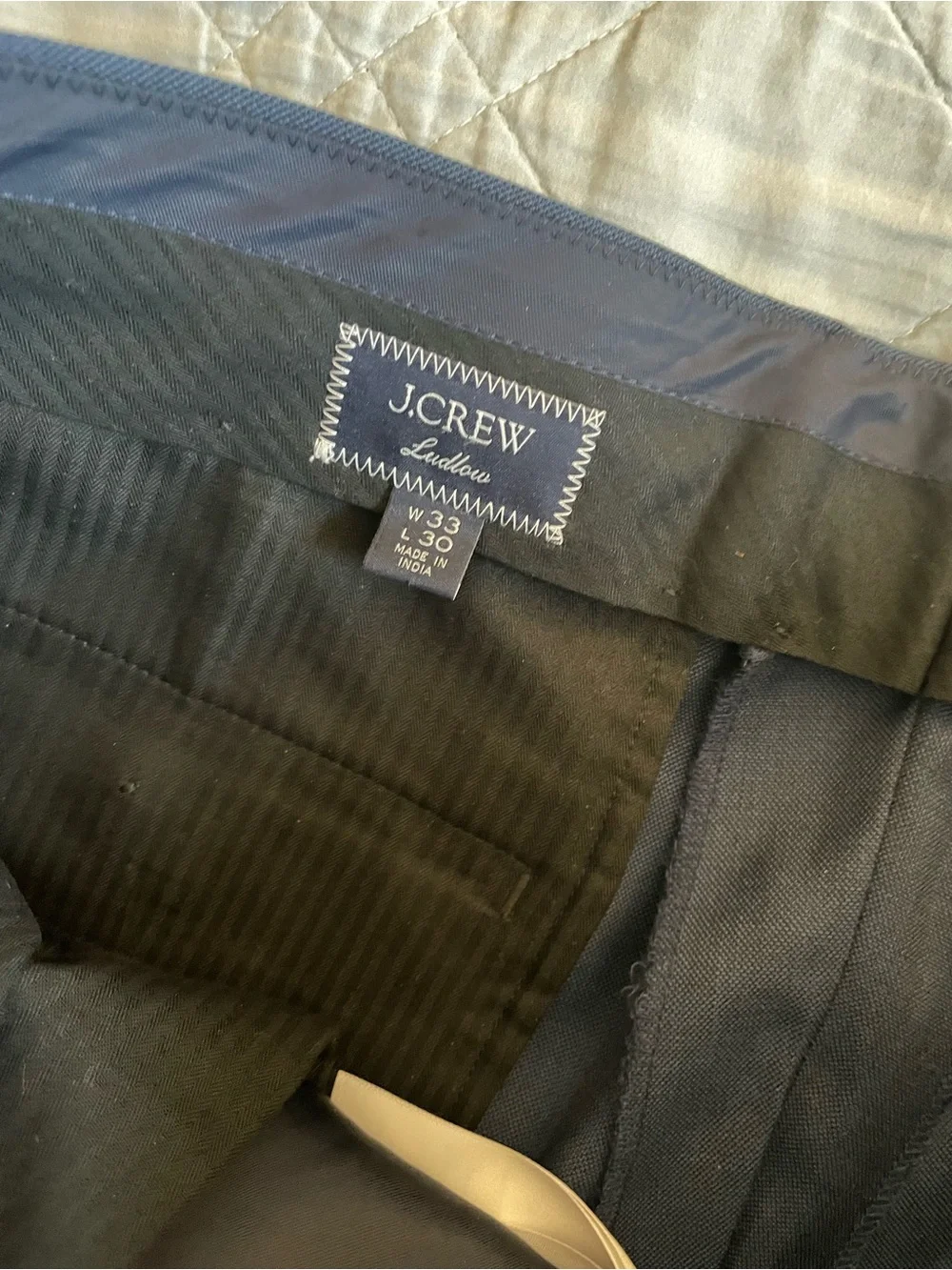 J CREW Ludlow Slim-fit suit pant in Italian worsted wool Mariner Blue 33‎ BZ635